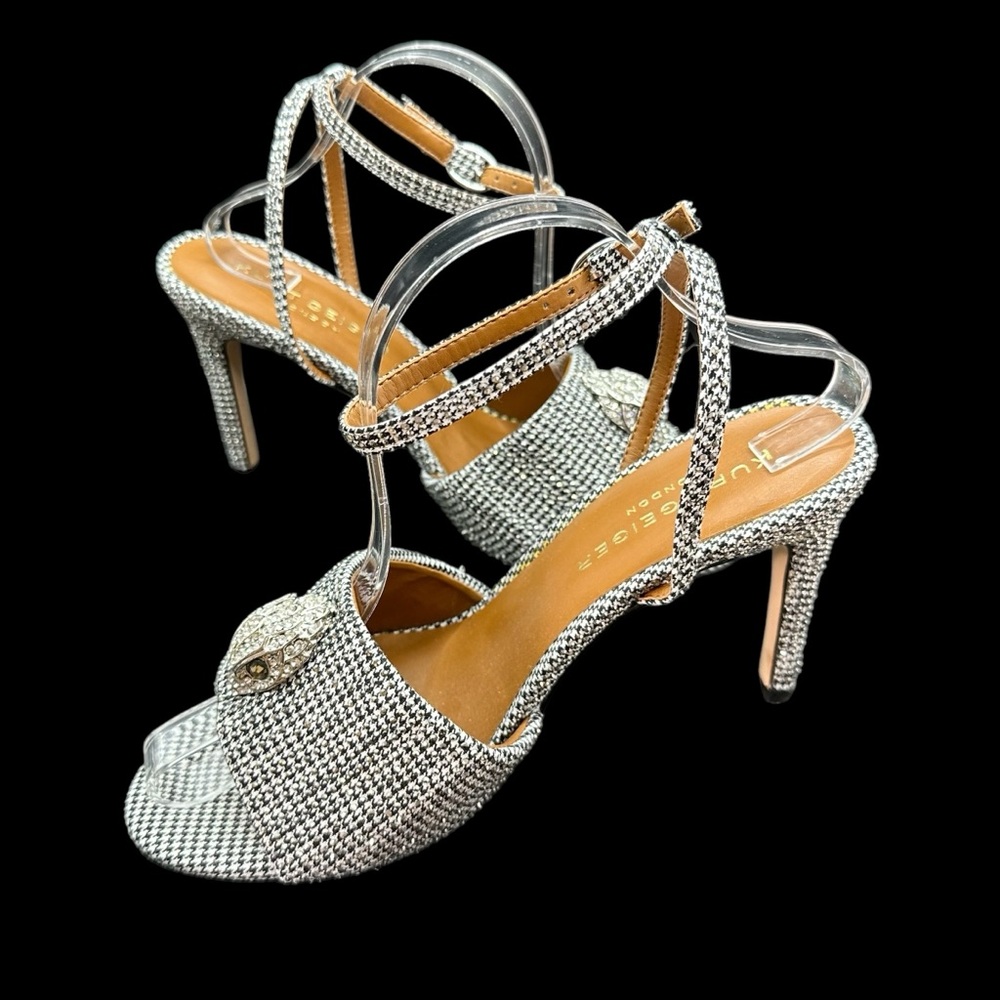 Kurt Geiger Silver Crystal Strappy High Heel Sandals